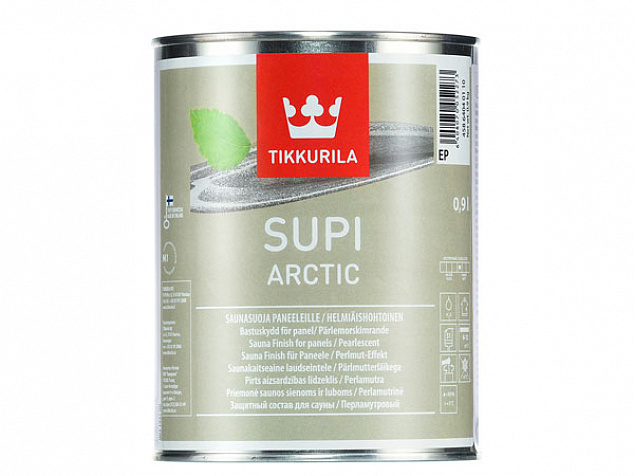 Перламутровый защитный состав для бани и сауны Tikkurila Supi Arctic (Супи Арктик)